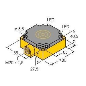 NI40-CP80-FZ3X2/S100 Induktiver Sensor, mit erweitertem Tempe