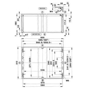 GEH.CA-480 UNL. VKS-SET, Aluminium Gehäuse Typ CA-480, ungewaschen, unlackiert, Zubehör lose, Außenmaß: 600 x 310 x 180 mm