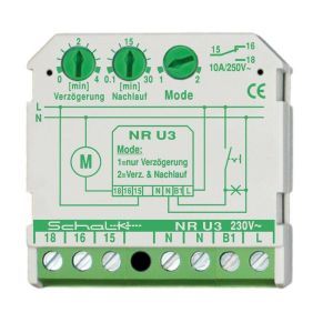 NR U3, Nachlaufrelais m. Einschaltverzögerung 230V AC (UP)