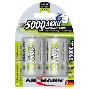 Ni-MH Mono, Akku 1,2V Mono D 5000mAh maxE 2er Blister Ansmann