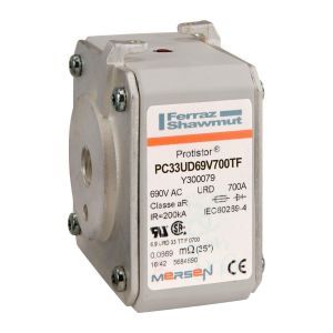 PC33UD69V700TF, Sicherungseinsatz aR Gr.33 AC690V 700A TTF Gewindeanschluss M12 Schlagbolzen