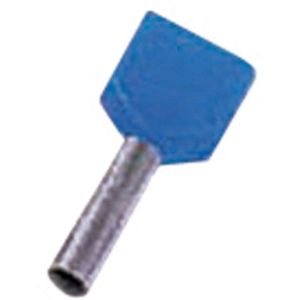 ICIAE210Z, Isolierte Zwillingsaderendhülse 2 x 2,5qmm 10 mm Länge verzinnt blau