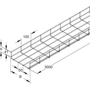 GR 60.200/2 E3 Gitterrinne, U-förmig, 60x200x2000 mm, D