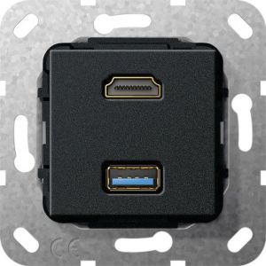 567810 HDMI USB 3.0 A Kpl. Einsatz Schwarz m