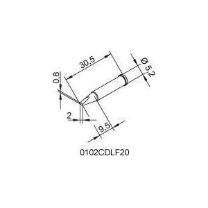 0102CDLF20/SB, Lötspitze 102CDLF, 2,0 mm