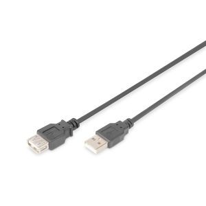 AK-300202-018-S, USB 2.0 Verlängerungskabel, Typ A St/Bu, 1.8m, USB 2.0 konform, UL, sw