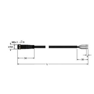 PKG3M-10/TEL Aktuator- und Sensorleitung / PVC, Ansch