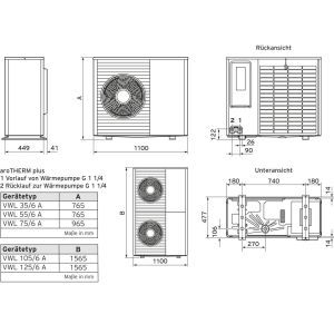 Paket aroTHERM plus 2er Kaskade VWL 105/6 A, VAILLANT Paket 4.39201 aroTHERM plus 2er Kaskade VWL 105/6 A S2