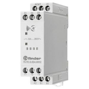 70.92.0.024.0002, Thermistorrelais, 2 Wechsler 8 A, Fehlerspeicher und Reset, für 24 V AC/DC