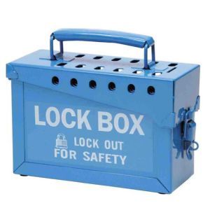 METAL LOCK BOX, 13 LOCK, BLUE Verschlußkasten, Blau