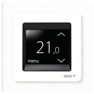 DEVIreg Touch, Elektron.Uhren-Thermostat, polarweiß Touch-Display, 16A mit Rahmen