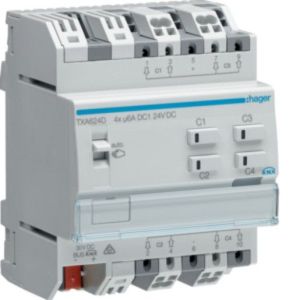 TXA624D Rolll.-/Jalousieaktor 4f KNX easy, 24V