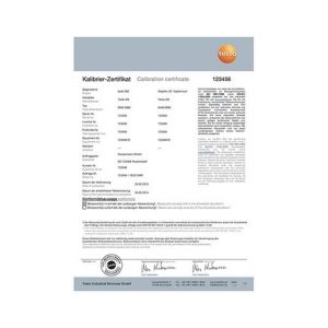 0520 0490 ISO-Kalibrierzertifikat Wärmebildkamera