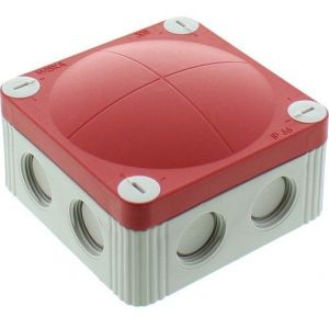 COMBI 308 LG RD, Abzweigkasten 4mm², lichtgrau Deckel rot
