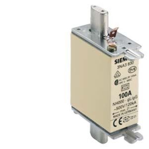 3NA3830, NH-Sicherungseinsatz, NH000, In: 100 A, gG, Un AC: 500 V, Un DC: 250 V