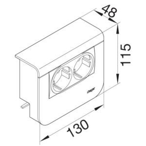 SL20055926D1 Geräteträger Steckdose/PIR SL 20x55 D Al