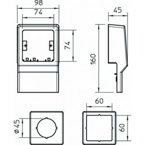 SKL-Z DBU Geräteträger 1-fach mit Zentralscheibe,