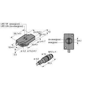 NI1.5-KSR13A-2AD4X2-0.2-RS4.4T/S34 Induktiver Sensor (Axial), Abfrageset fü