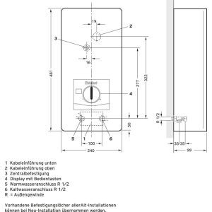 VED E 24/8, VAILLANT electronicVED E 24/8 Elektro-Durchlauferhitzer