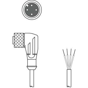 KD U-M12-4W-P1-050, Anschlussleitung