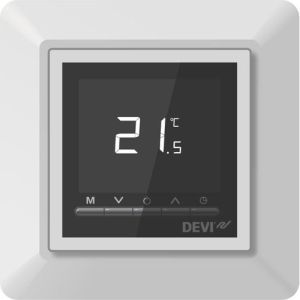 devireg Opti Thermostat mit weißem Einfachrahmen