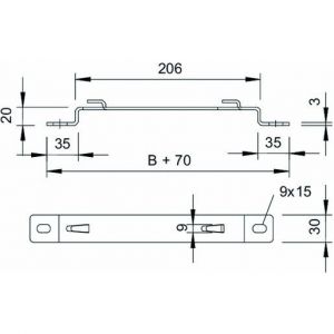 DBLG 20 150 FT Distanzbügel für Gitterrinne B150mm, St,