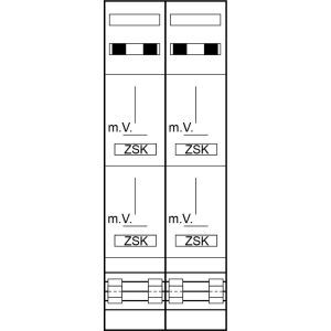 Z29140L Zählerplatz 4Z 3Pkt, 12x40A SAS LUX 5pol