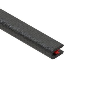 RKBA 6, Kantenschutzband mit Stahlklemmband, 6,5x9,5 mm, Klemmbereich 1-2 mm, Kunststoff, PVC-weich, Farbe schwarz