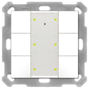 BE-TA55P6.02, KNX Taster Plus 55 6-fach, Reinweiß matt