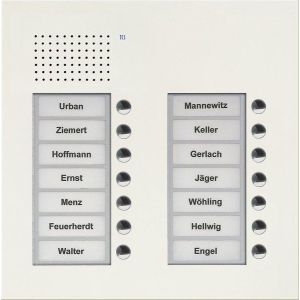 PUK14/2-WS, Audio Außenstation Serie PUK 14 Klingeltasten (rechtsbündig), 2-spaltig, UP weiß