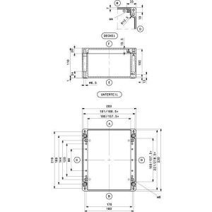 GEH CA-350 UNL., Aluminium Gehäuse Typ CA-350, ungewaschen, unlackiert, Zubehör lose, Außenmaß: 200 x 230 x 110 mm