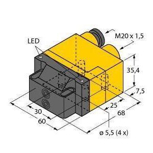 NI4-DSU26TC-2Y1X2 Induktiver Sensor, Doppelsensor für Schw