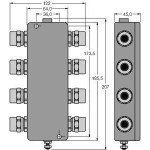 JBBS-48-T615B/EX PROFIBUS-PA, IP67-Verteilerbaustein, sec