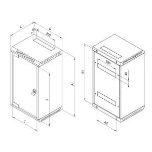 RKA-10-AS4-CAX-X1 Wandschrank einteilig, 360 mm entweder 1