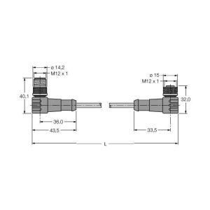 WSSW-WKSW451-0.5M PROFIBUS-Leitung, PUR-Kabelmantel