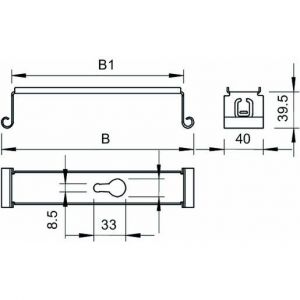 MAH 075 FS Mittenabhängung für Kabelrinne B70mm, St