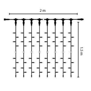 58201, LED-Drape Lite 300, 2x1,5m, 230V 35W Outdoor, Kabel: sw, LED: ww, ohne Stecker