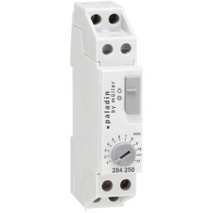 NTLZS1TEAVW.01, Elektronischer Treppenlichtzeitschalter, Ausschaltvorwarnung, Verteiler-Einbau 17,5mm, Handschalter für Minuten- oder Dauerlicht