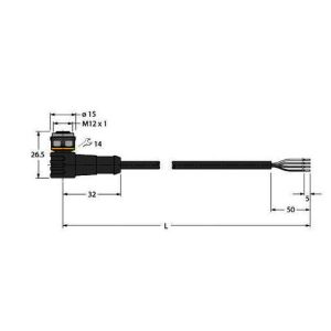 WKC4.4T-P7X2-10/TXL Aktuator- und Sensorleitung / PUR, Ansch