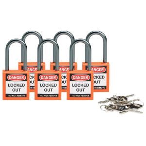 BRADY COMPACT LOCKOUT PADLOCK ORANGE Kompakte Brady Sicherheitsschlösser mit