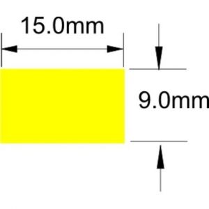 TWL-0915 Etikett, gelbes Gewebe ohne Rand 9,0x15,