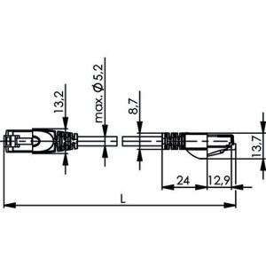 L00001A0289 Mini Patchkabel Cat.6A(IEC) MP8 FS 500 L