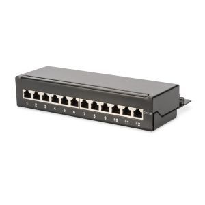 DN-91612SD-EA, DIGITUS Desktop CAT 6A, Patch Panel, geschirmt Klasse EA, 12-port RJ45, 8P8C, LSA