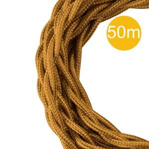 145044 Textilkabel Gedreht 3C 50M Gold