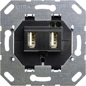 235900, USB-Spannungsvers. 2f Typ A/A Einsatz Schwarz