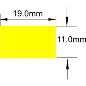 TWL-1119 Etikett, gelbes Gewebe ohne Rand 11,0x19