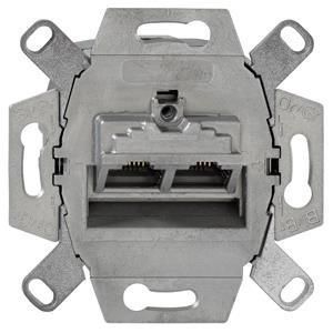 UAE-ClassEA iso-8/8 Up 0, ClassEA iso-Anschlussdose, geschirmt, 2-fach, für Abdeckungen der Elektro-Installationsmaterial-Hersteller, abbrechbarer Tragring für Stegversion