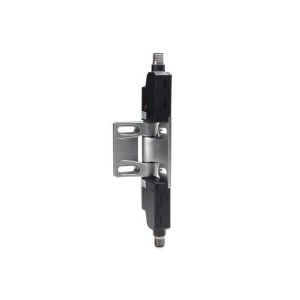 SHS3-5-SA/5-SA, Sicherer Scharnierschalter, Edelstahl, frei wählb. Schaltpunkt, wiedereinstellbar, beidseitiger Anschlag, 2x4-pol M12 Stecker axial, 2x 2xNC/1xNO