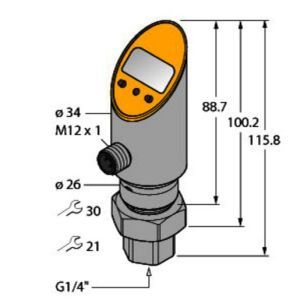 PS400R-501-LI2UPN8X-H1141 Drucksensor (verdrehbar), mit Analogausg