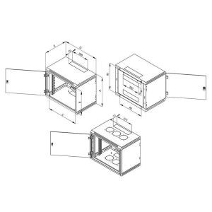 RBA-18-AS5-CAX-A6 19 Wandverteiler, eint., 18U/500mm, Voll